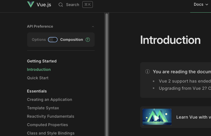 Ví dụ Vue 3 Options API